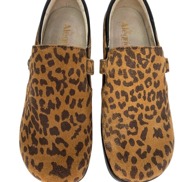 ALEGRIA Shoes Kara Loafer Slip On Comfort Nursing Leopard Print Brown Black - Picture 12 of 13